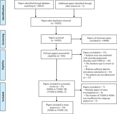 Association between type 1 diabetes and neurodevelopmental disorders in children and adolescents: A systematic review and meta-analysis